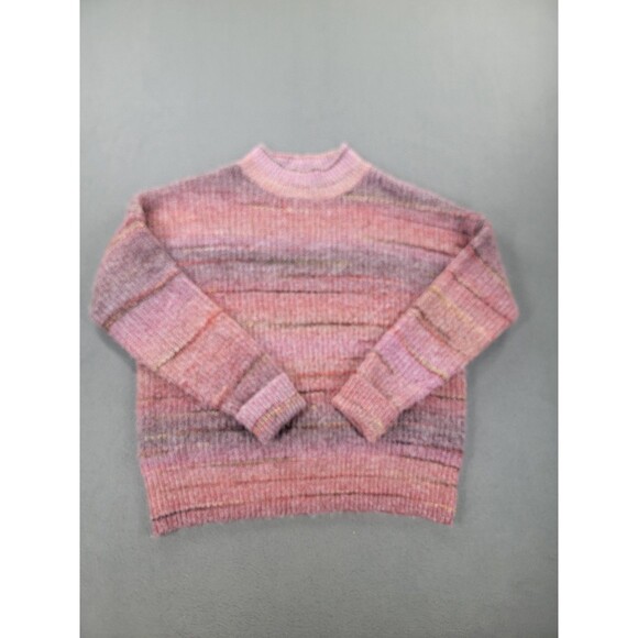 Christian Siriano Sweater Womens Medium Pink Striped Pullover Acrylic Soft Knit - Picture 1 of 11